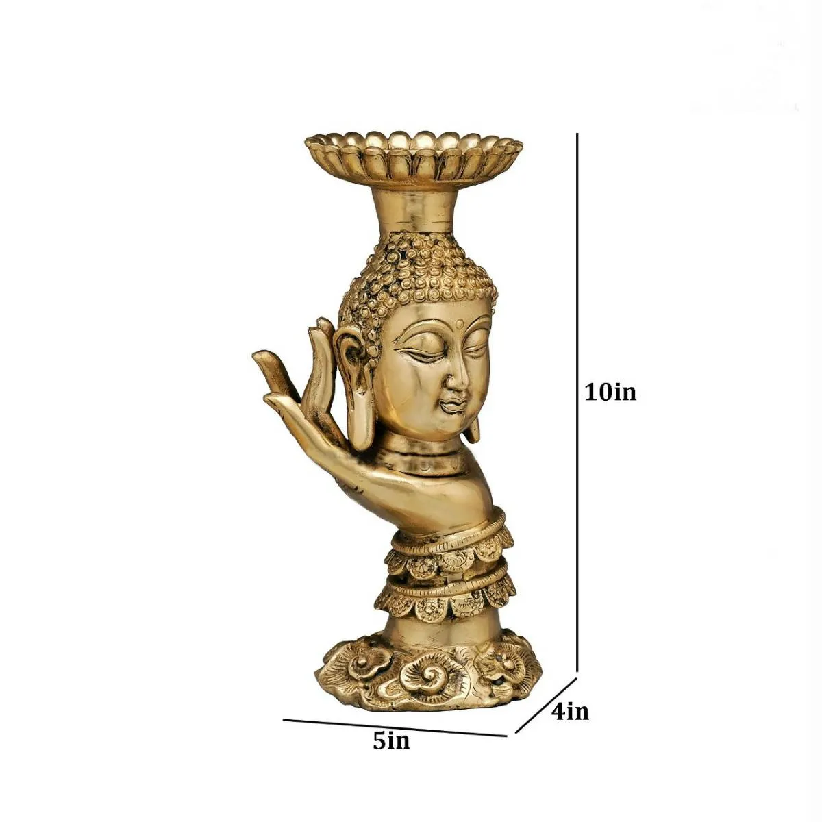 10" BRASS BUDDHA CANDLE