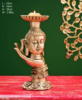 10" BRASS BUDDHA CANDLE