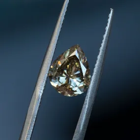 1.47CT PEAR DIAMOND, CHAMPAGNE GREY BROWN, I1, 8.77X7.52MM