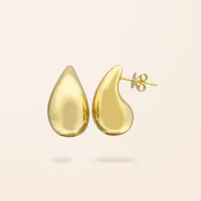 14K Gold Jumbo Pear Shape Stud Earrings