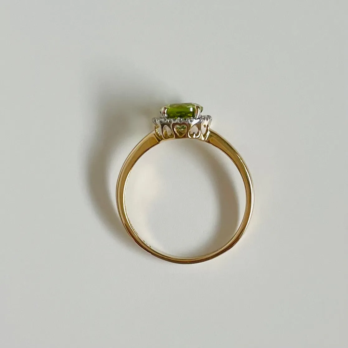 14K Peridot & Diamond Ring