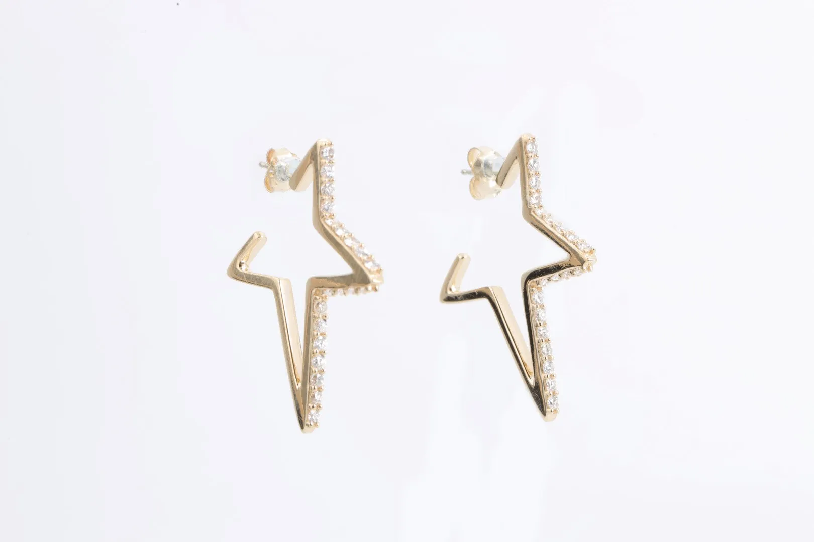 14k Yellow Gold 1.00tcw Diamond Star Earrings (6.01g.)