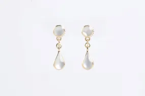 14k Yellow Gold Glass Inlay Dangle Earrings (3.02g.)