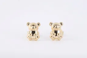 14k Yellow Gold Teddy Bear Stud Earrings (1.70g.)