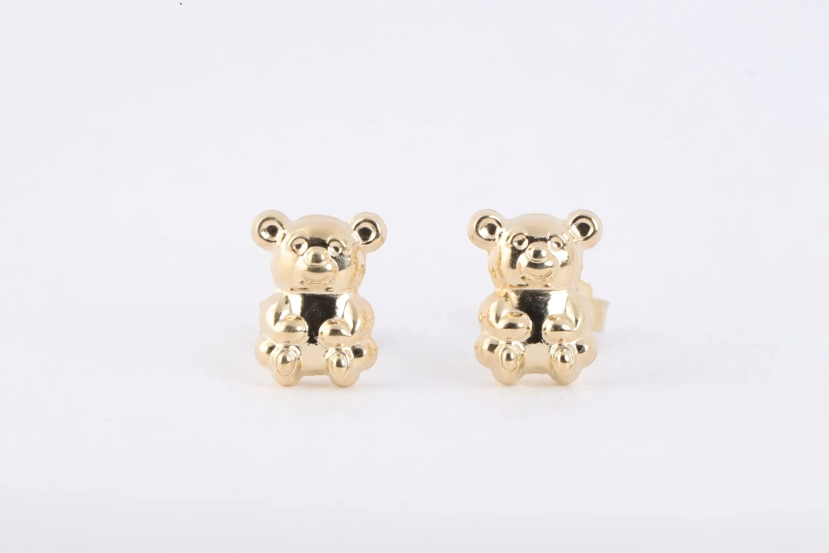 14k Yellow Gold Teddy Bear Stud Earrings (1.70g.)