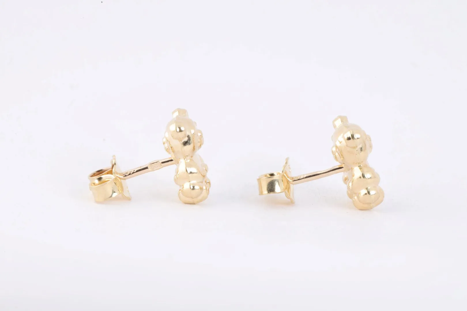 14k Yellow Gold Teddy Bear Stud Earrings (1.70g.)