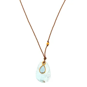 18K Yellow Gold Aquamarine and Tanzanite Strand Necklace