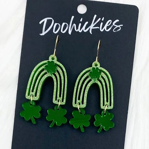 2 Lucky Layered Rainbows St. Paddy Acrylic Earrings