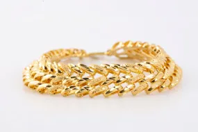 7" 22k Yellow Gold Wide Chain Bracelet (28.52g.)