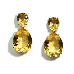 A & Furst - Party - Drop Earrings with Pale Yellow Citrine, 18k Yellow Gold