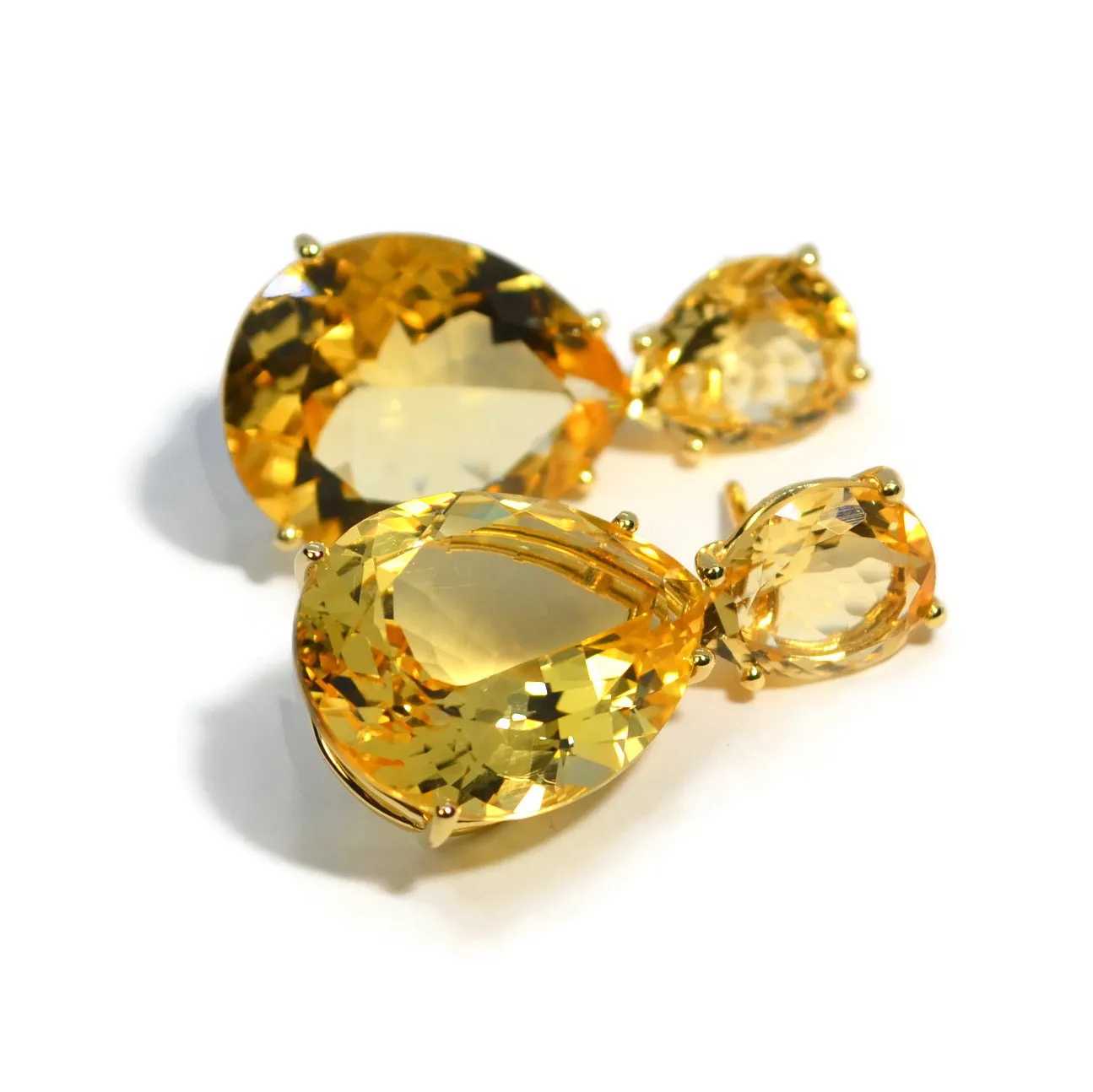 A & Furst - Party - Drop Earrings with Pale Yellow Citrine, 18k Yellow Gold