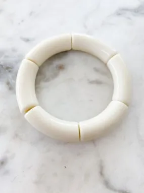 Acrylic Bamboo Bangle Bracelet Cream