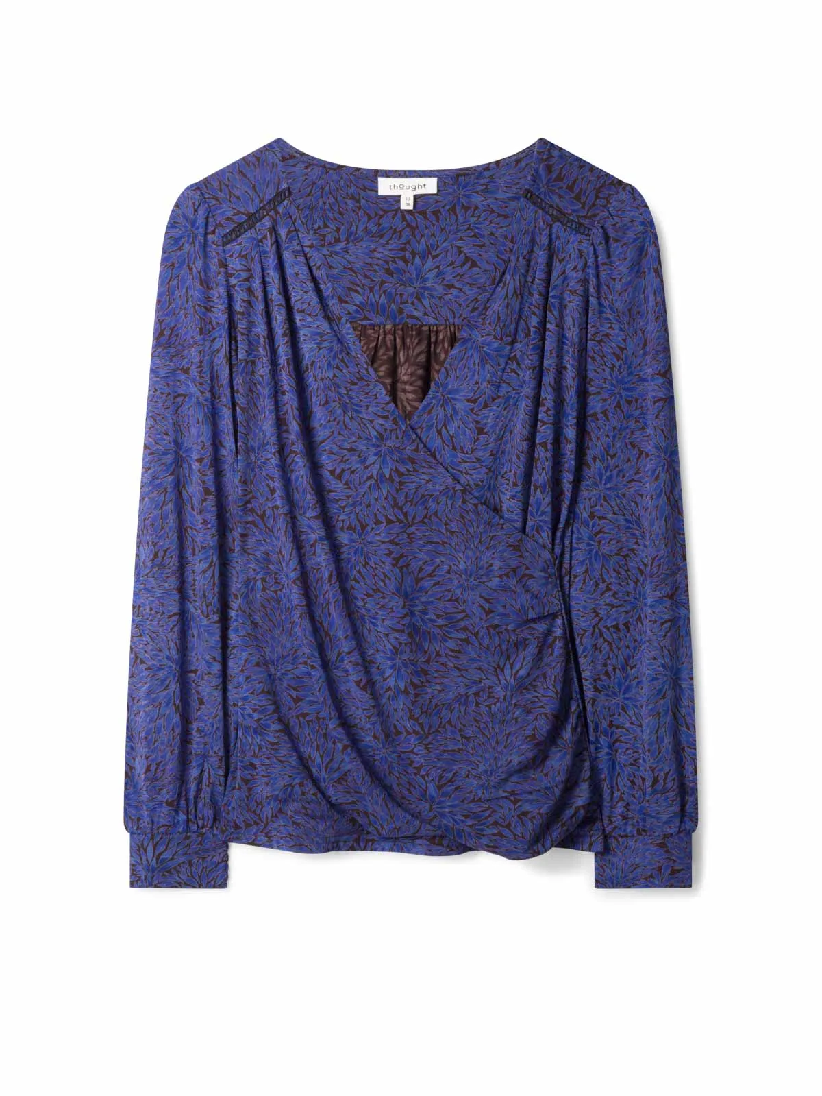 Adoette Lenzing™ EcoVero™ Printed Wrap Top - Dark Sapphire Blue