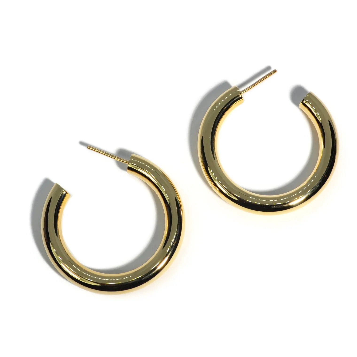 AFJ Gold Collection - Large 40 mm Hoop Earrings, Yellow Gold