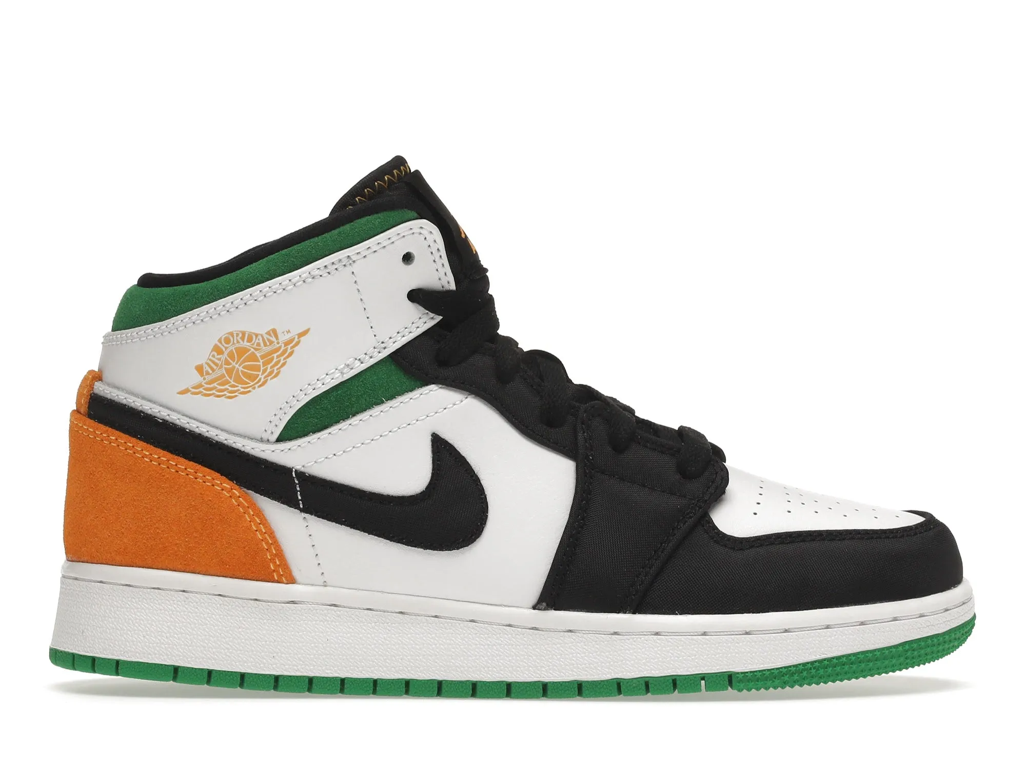 Air Jordan 1 Mid SE White Laser Orange Lucky Green (GS)