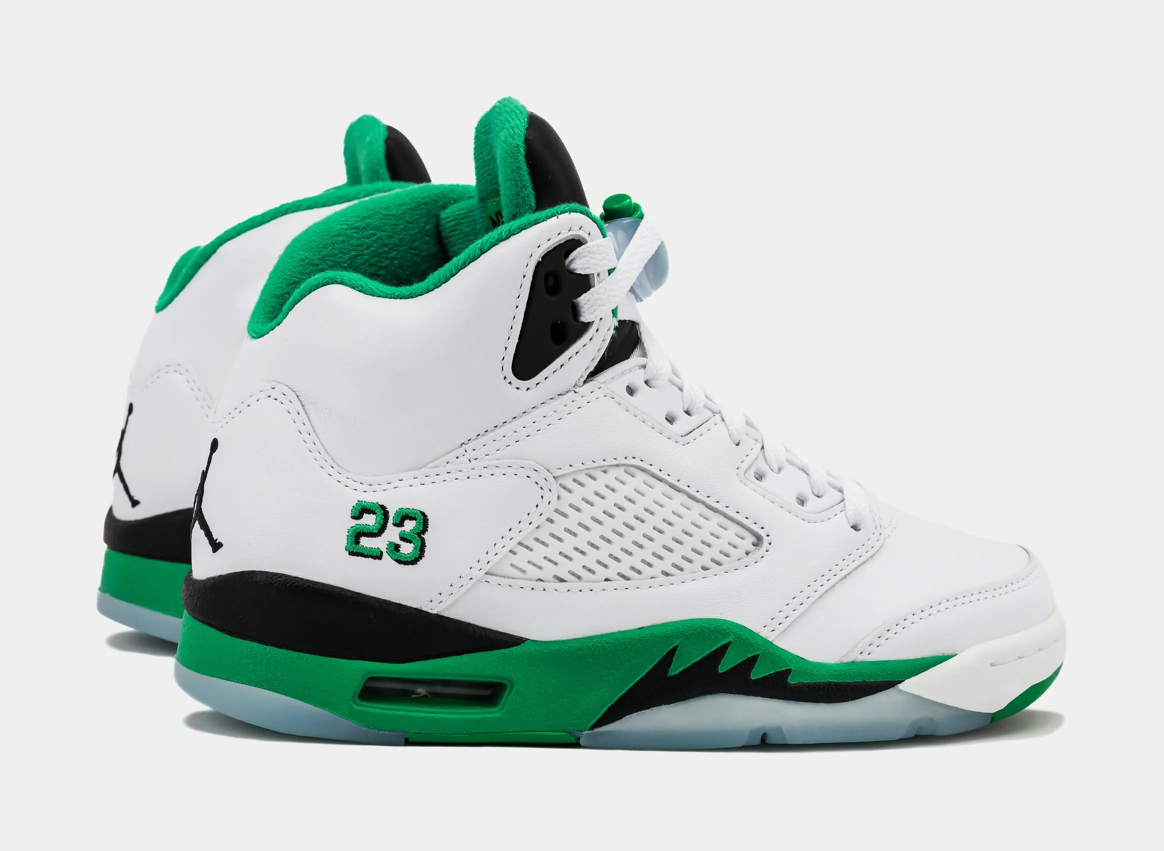 Air Jordan 5 Retro Lucky Green Womens Lifestyle Shoes (White/Lucky Green/Black/Ice Blue)