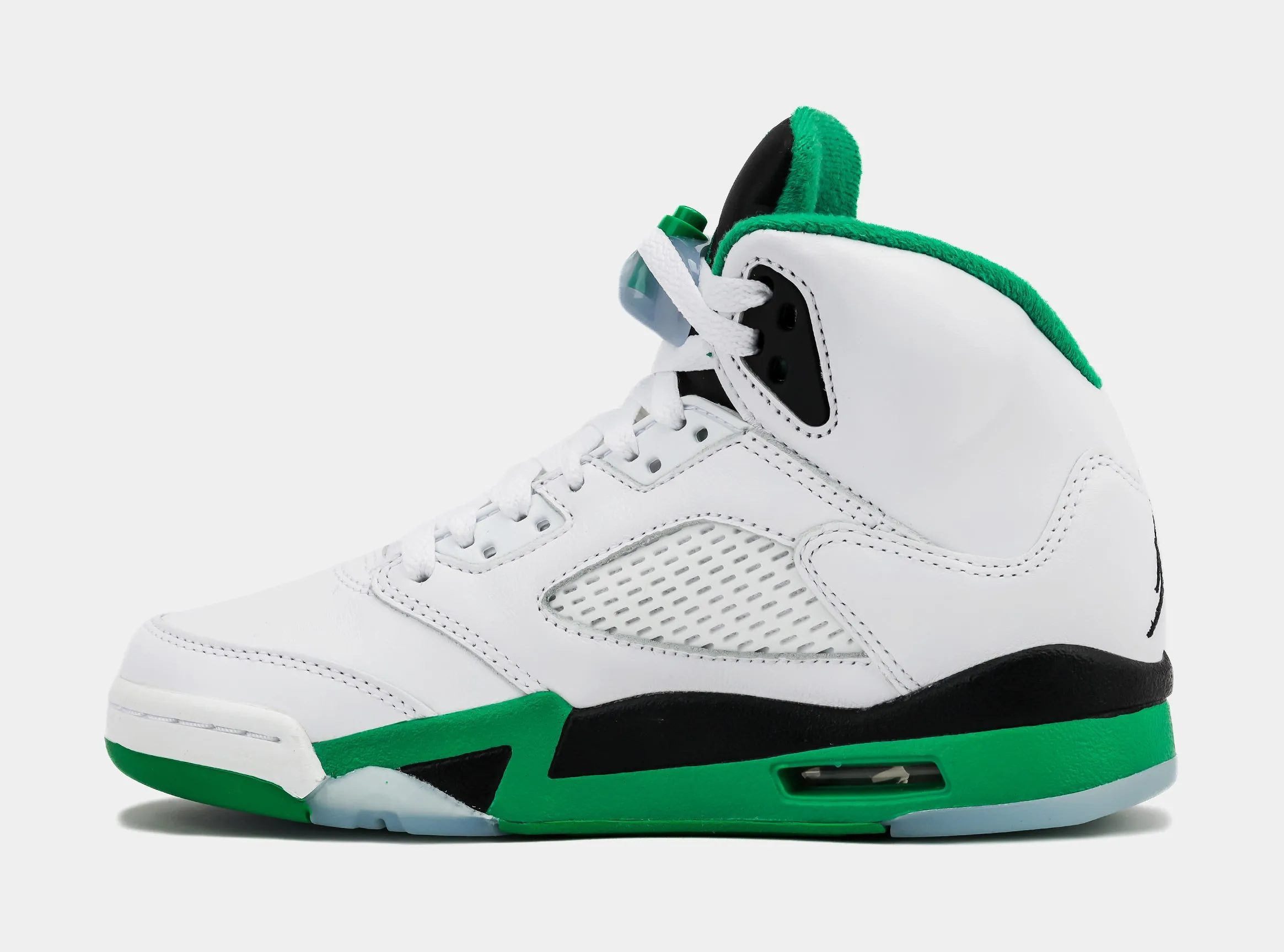 Air Jordan 5 Retro Lucky Green Womens Lifestyle Shoes (White/Lucky Green/Black/Ice Blue)