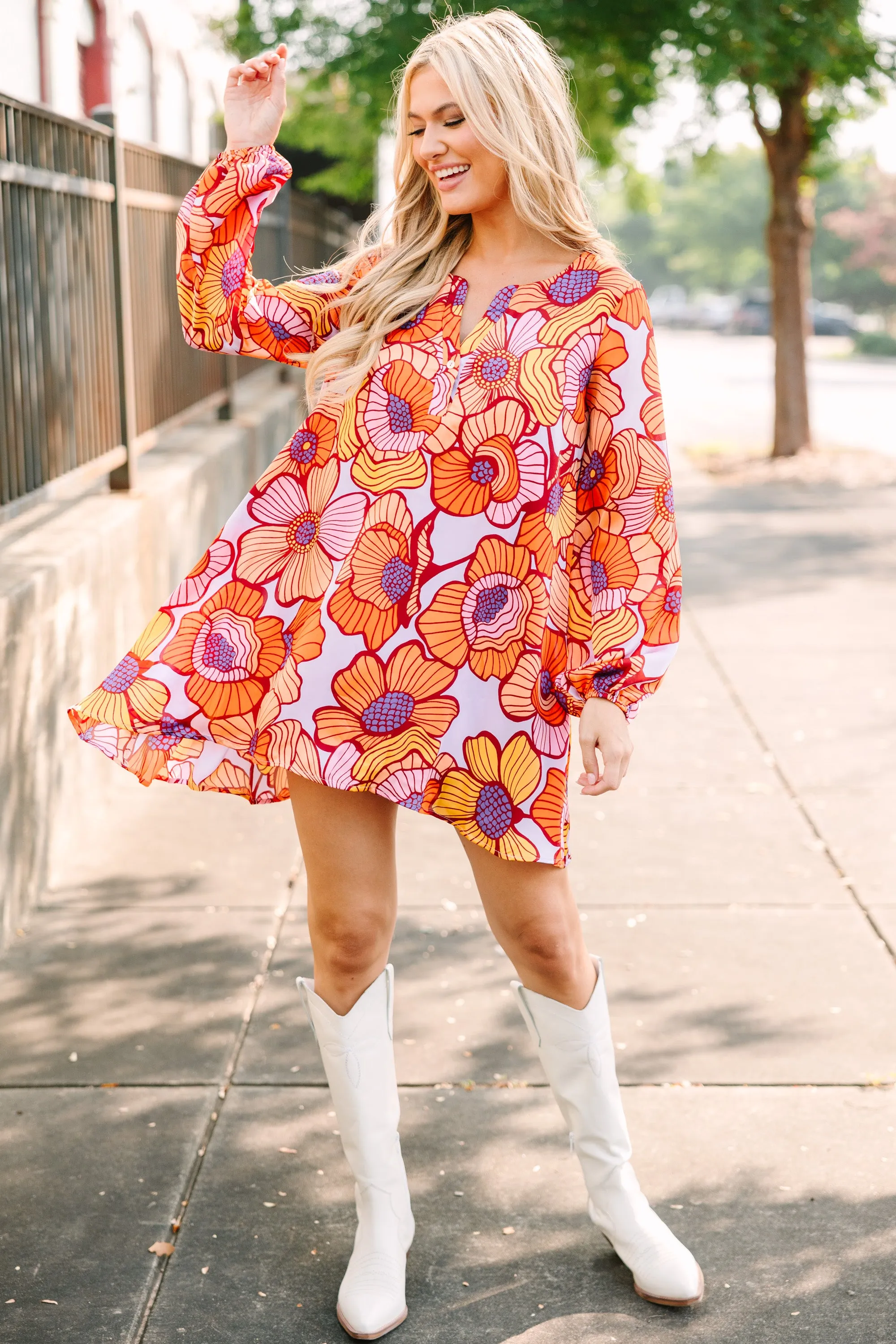 All About It Purple Floral Dress