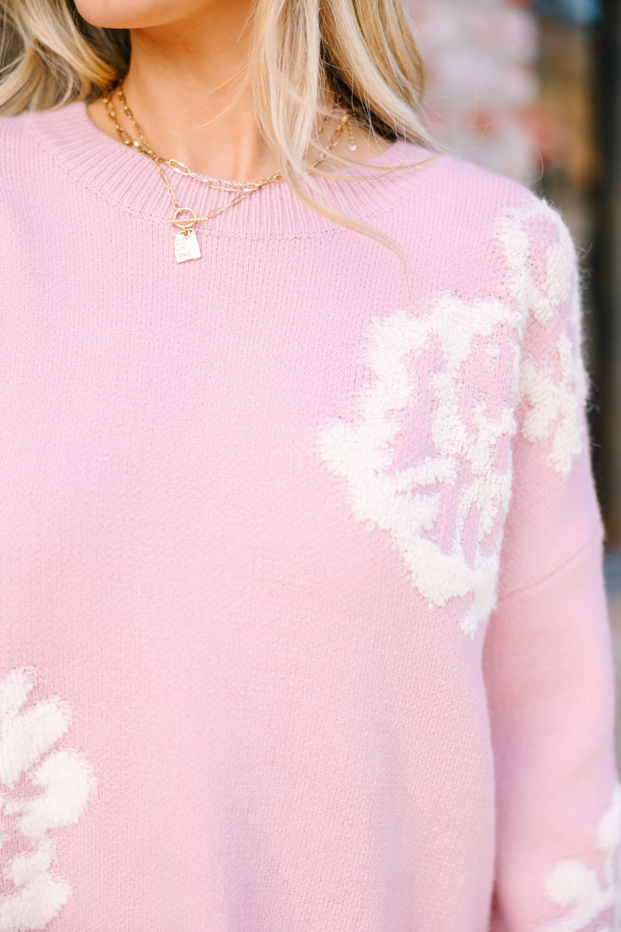 All This Love Pink Floral Sweater