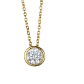 Allison Stainless Steel  CZ Stone Necklace