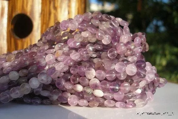 Amethyst 6x3mm Bon bon Gemstone Beads full strand 15.5 inches G45