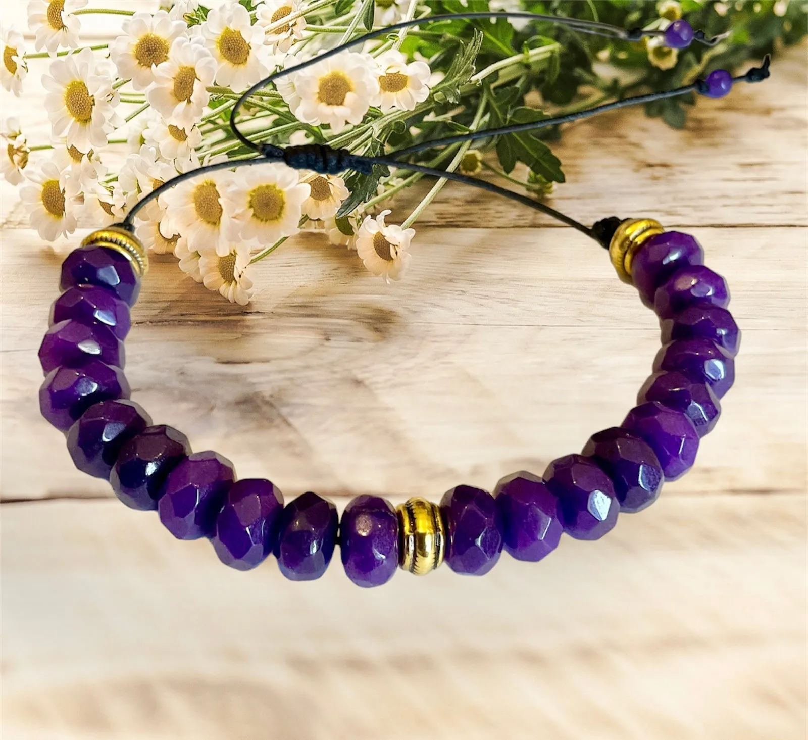 Amethyst Beaded Bracelet