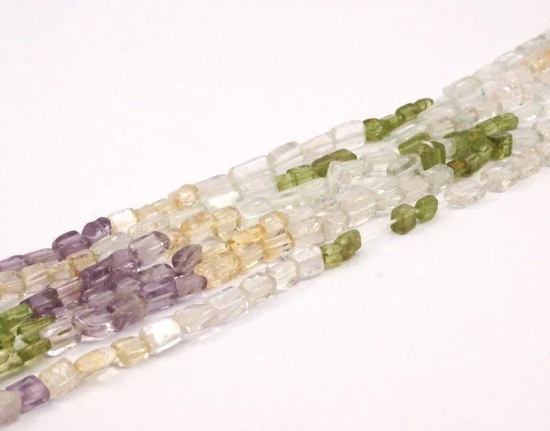 Amethyst Prehnite Citrine Gemstone Beads Full Strand T033