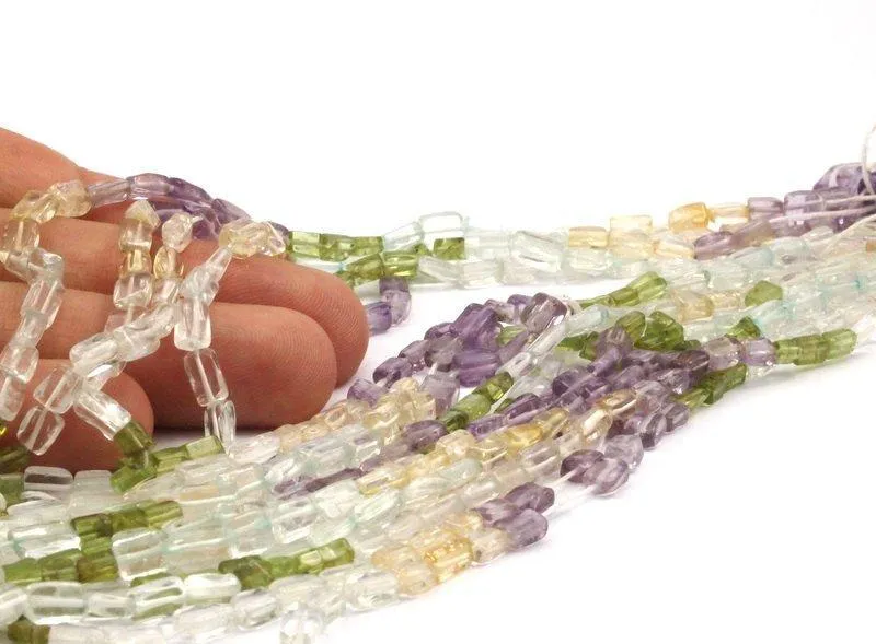 Amethyst Prehnite Citrine Gemstone Beads Full Strand T033