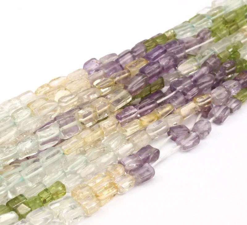 Amethyst Prehnite Citrine Gemstone Beads Full Strand T033