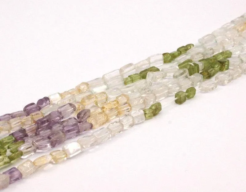 Amethyst Prehnite Citrine Gemstone Beads Full Strand T033