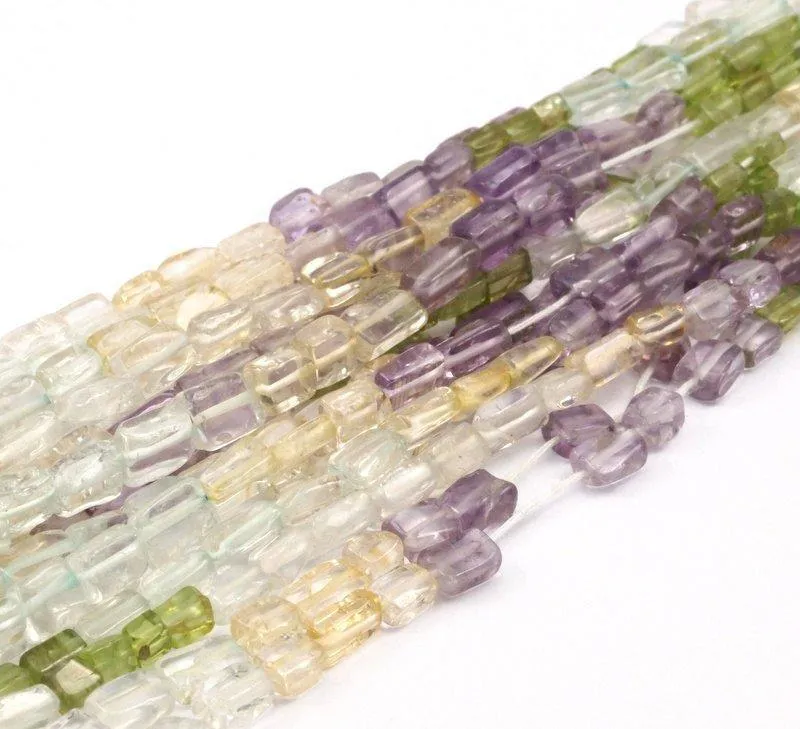 Amethyst Prehnite Citrine Gemstone Beads Full Strand T033