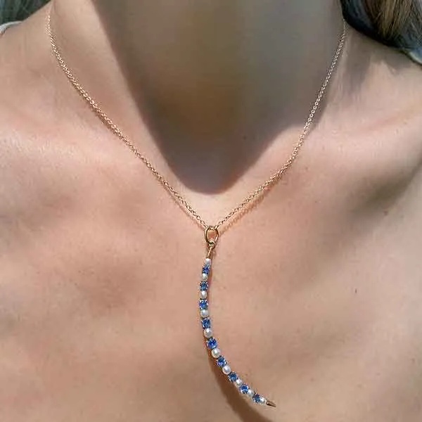 Antique Sapphire & Pearl Necklace