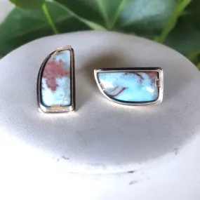 Asymmetric Horn Larimar (post) Earrings