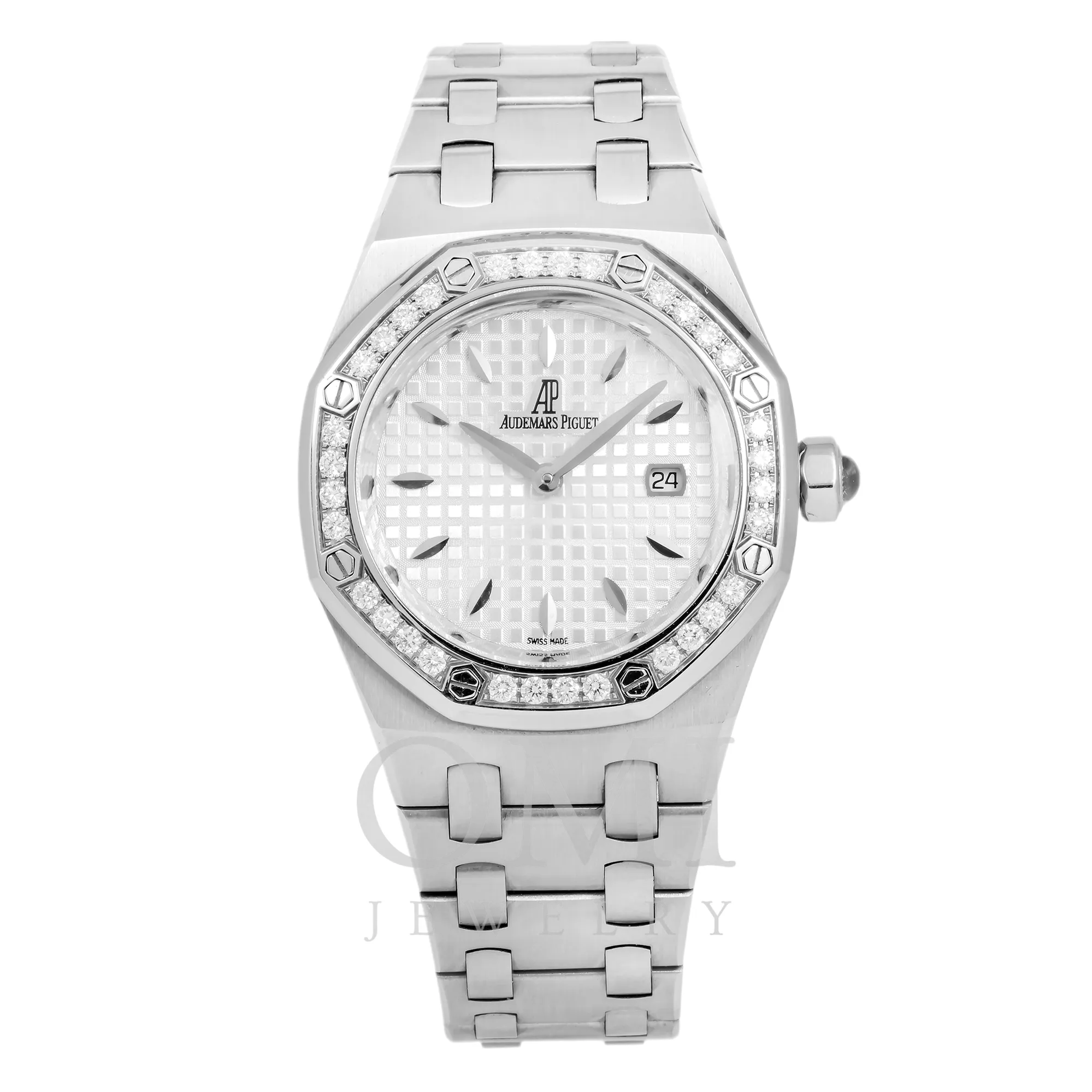 Audemars Piguet Royal Oak Quartz Ladies 33mm Stainless Steel Silver Dial Diamond Bezel 67651ST.ZZ.1261ST.01