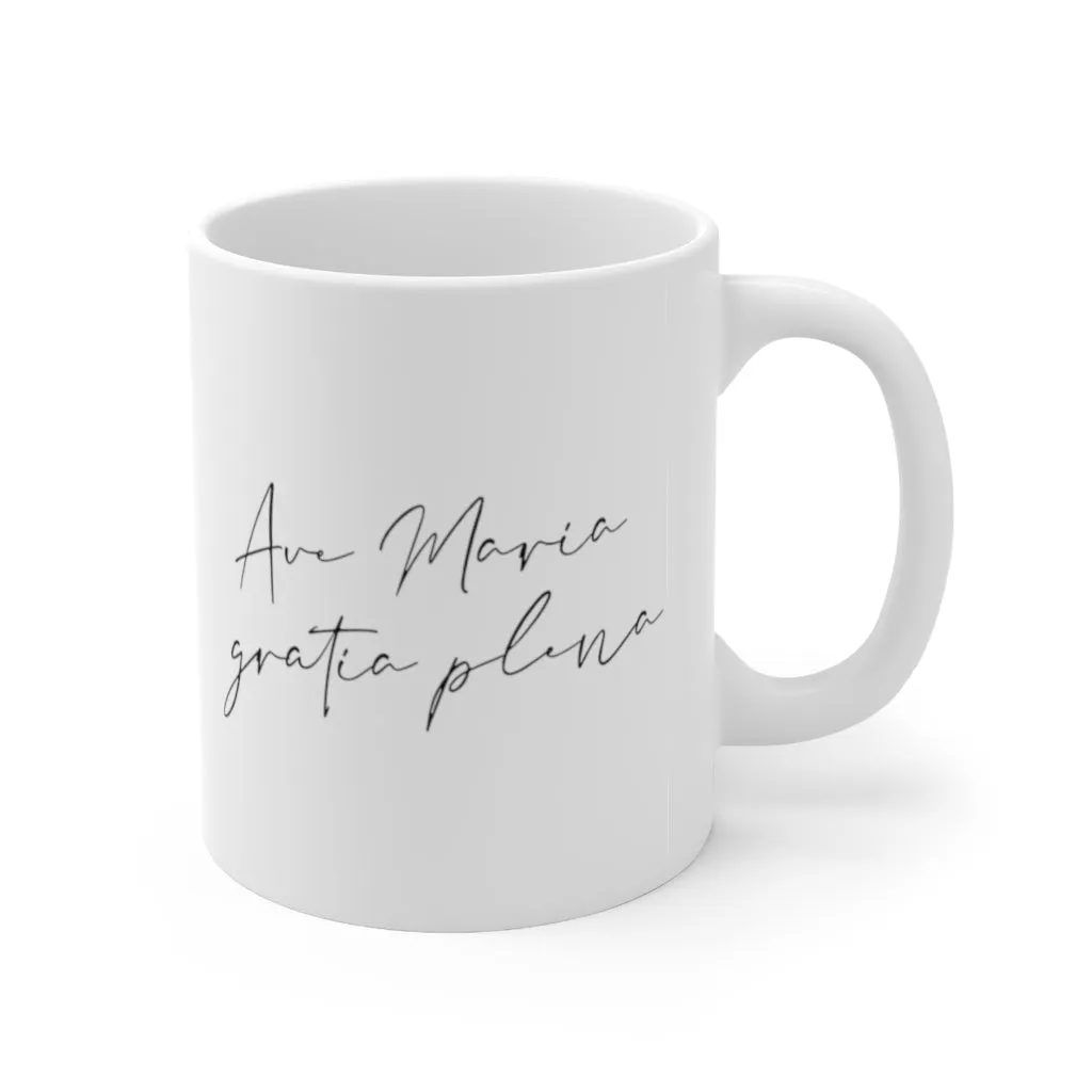 Ave Maria Catholic Mug, 11oz, Catholic mugs