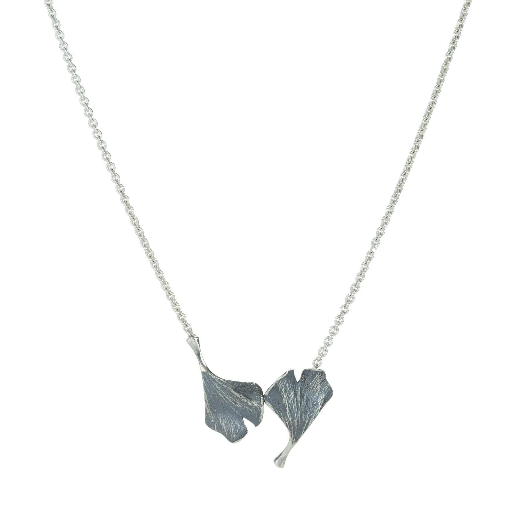 Baby Double Ginkgo Leaf Pendant Necklace