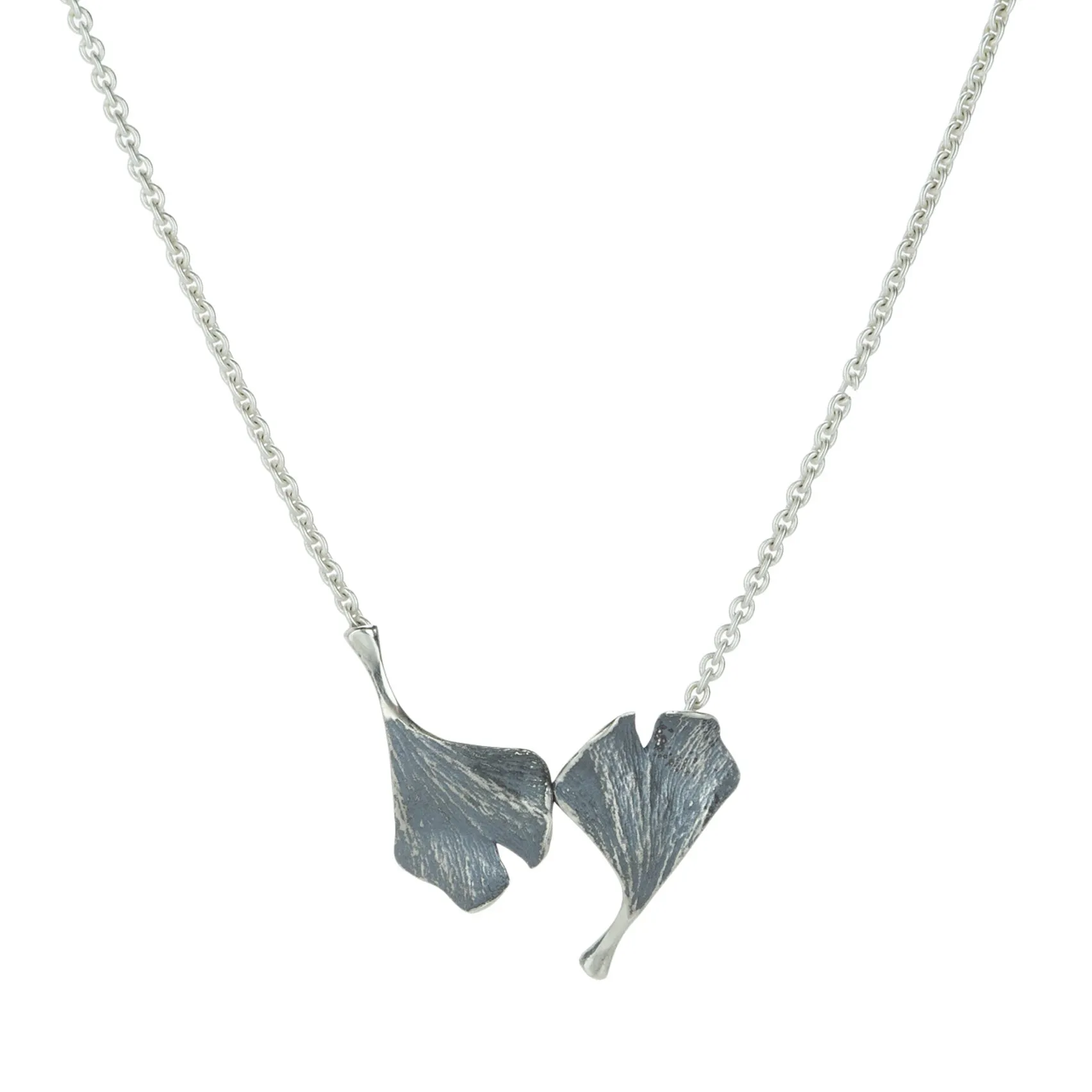 Baby Double Ginkgo Leaf Pendant Necklace