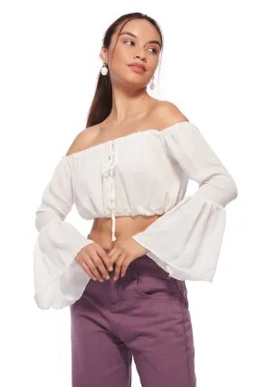 Bell sleeve Crinkle Top