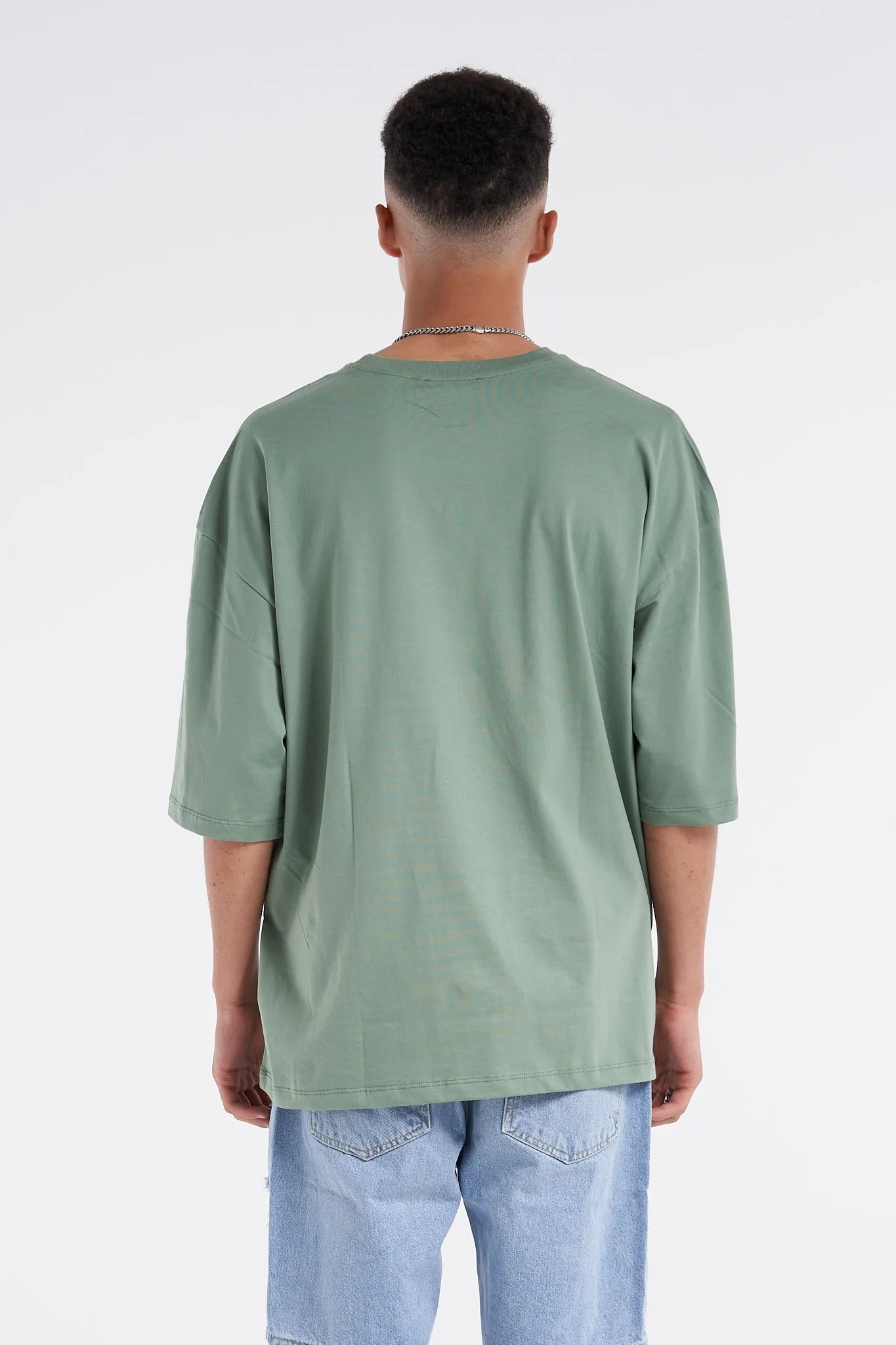 Blank Oversized Premium Tee Hedge Green