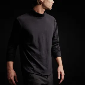 Brushed Jersey Funnel Neck - Black