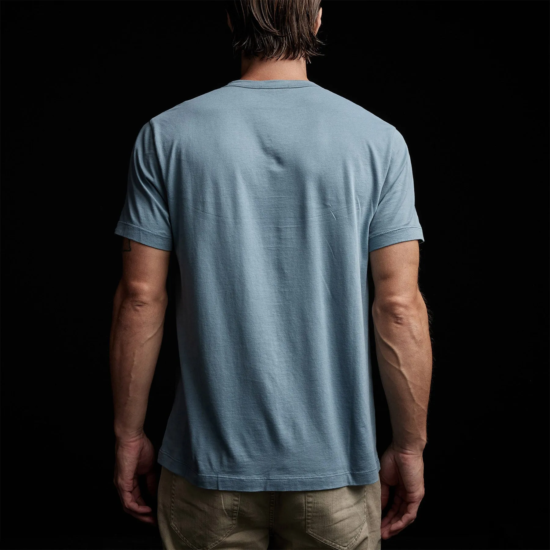 Brushed Lotus Jersey Pocket Tee - Blue Marble