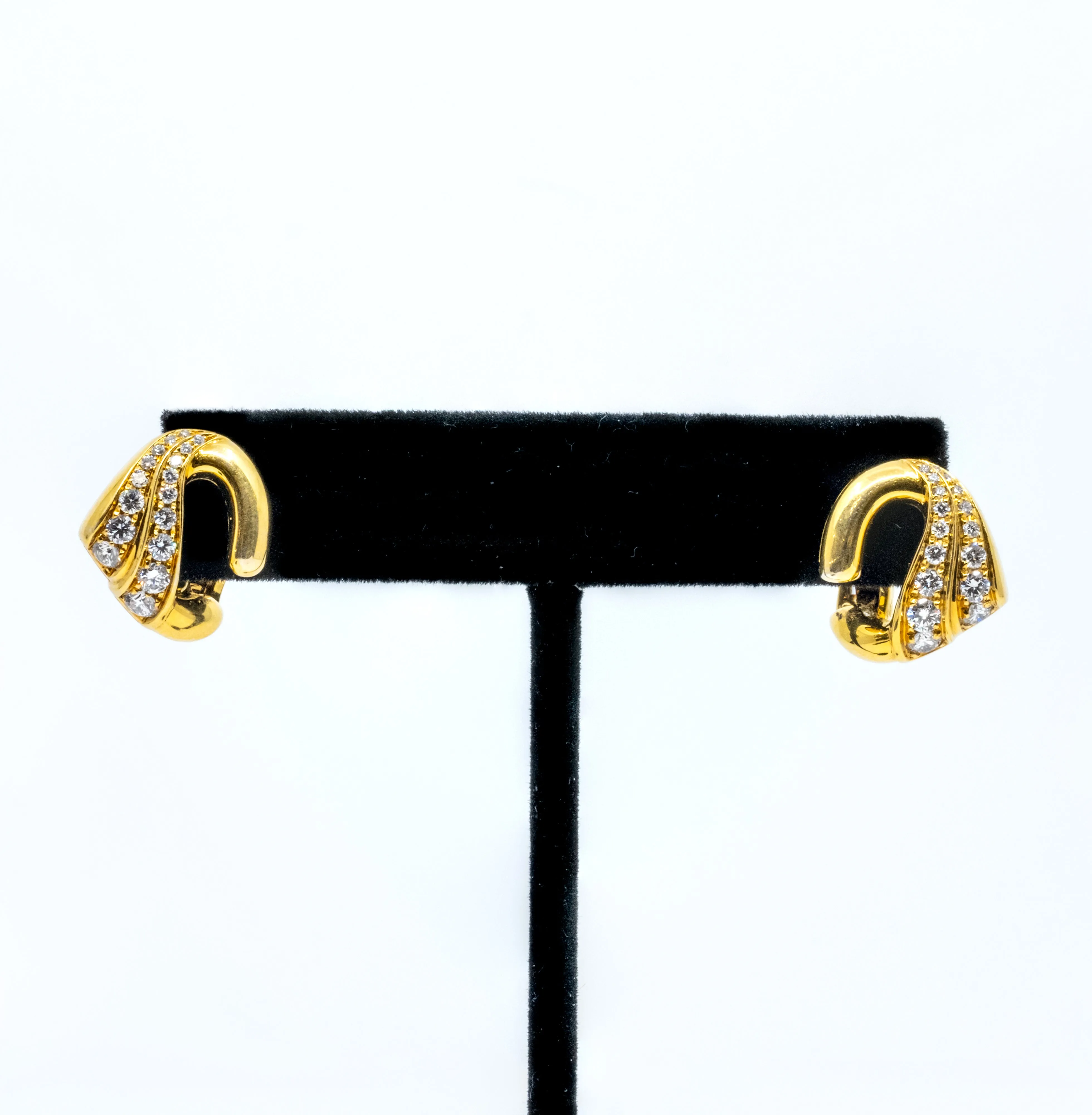 Bulgari Yellow Gold & Diamond Earrings