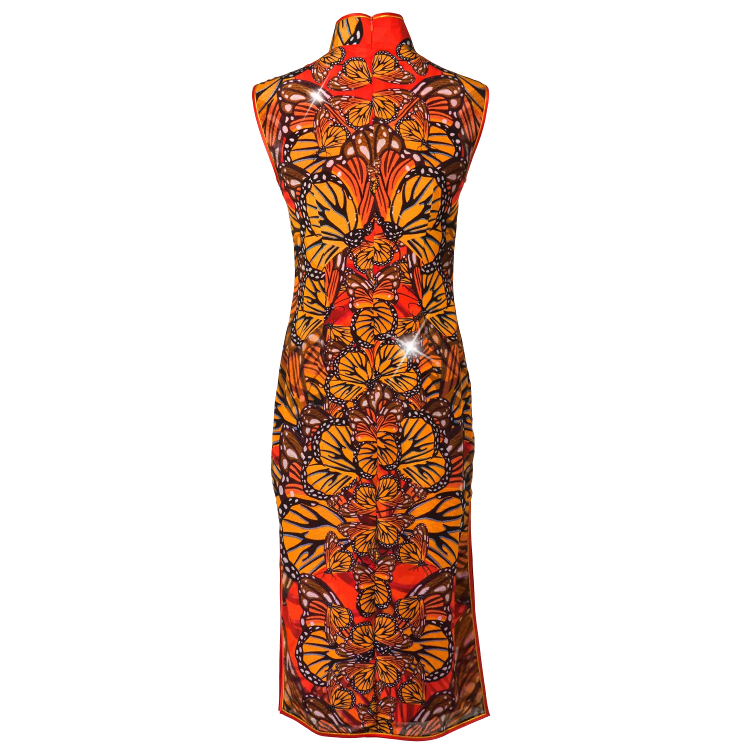 【BUTTERFLY】100% Silk Crystal Cheongsam (Sleeveless)