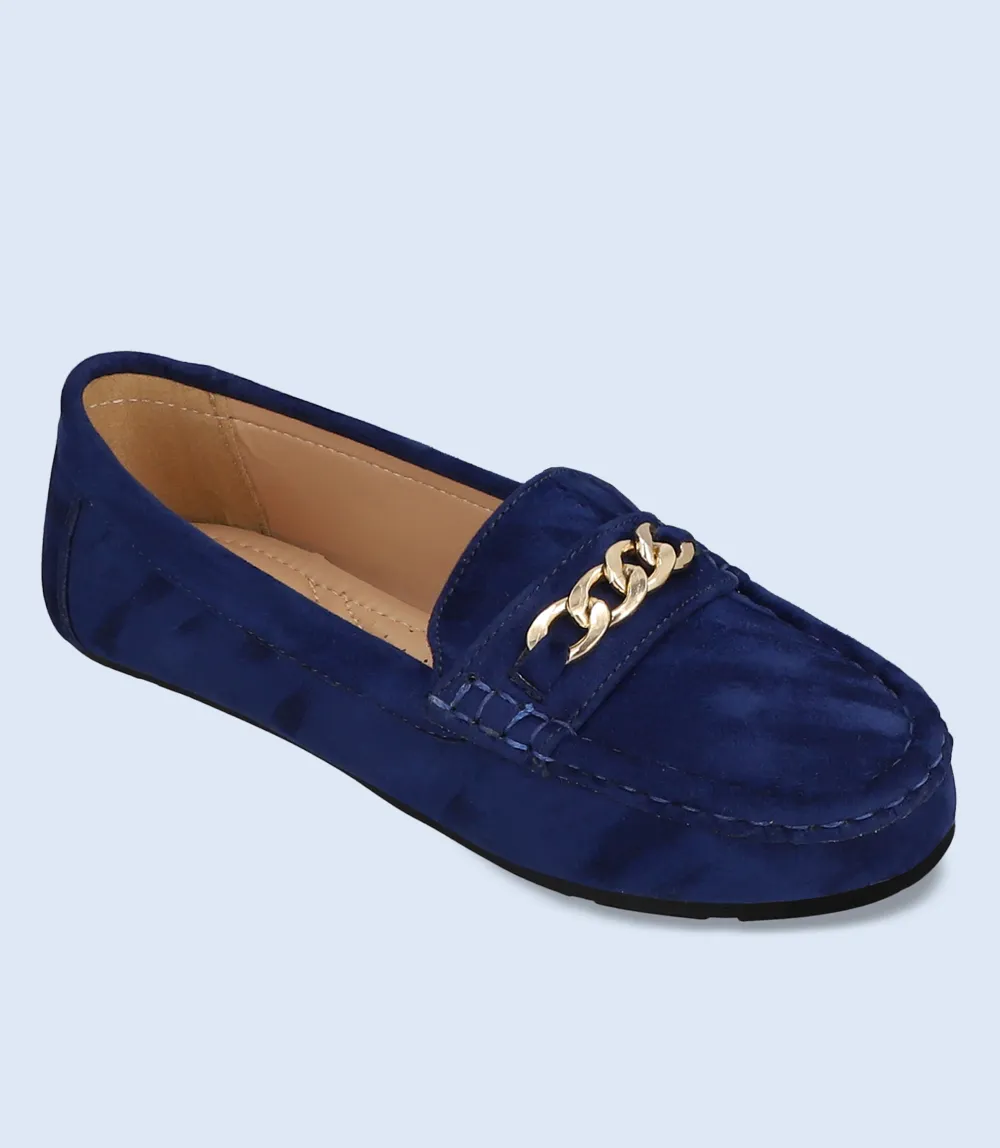 BW8885-NAVY-Women Comfort Moccasins