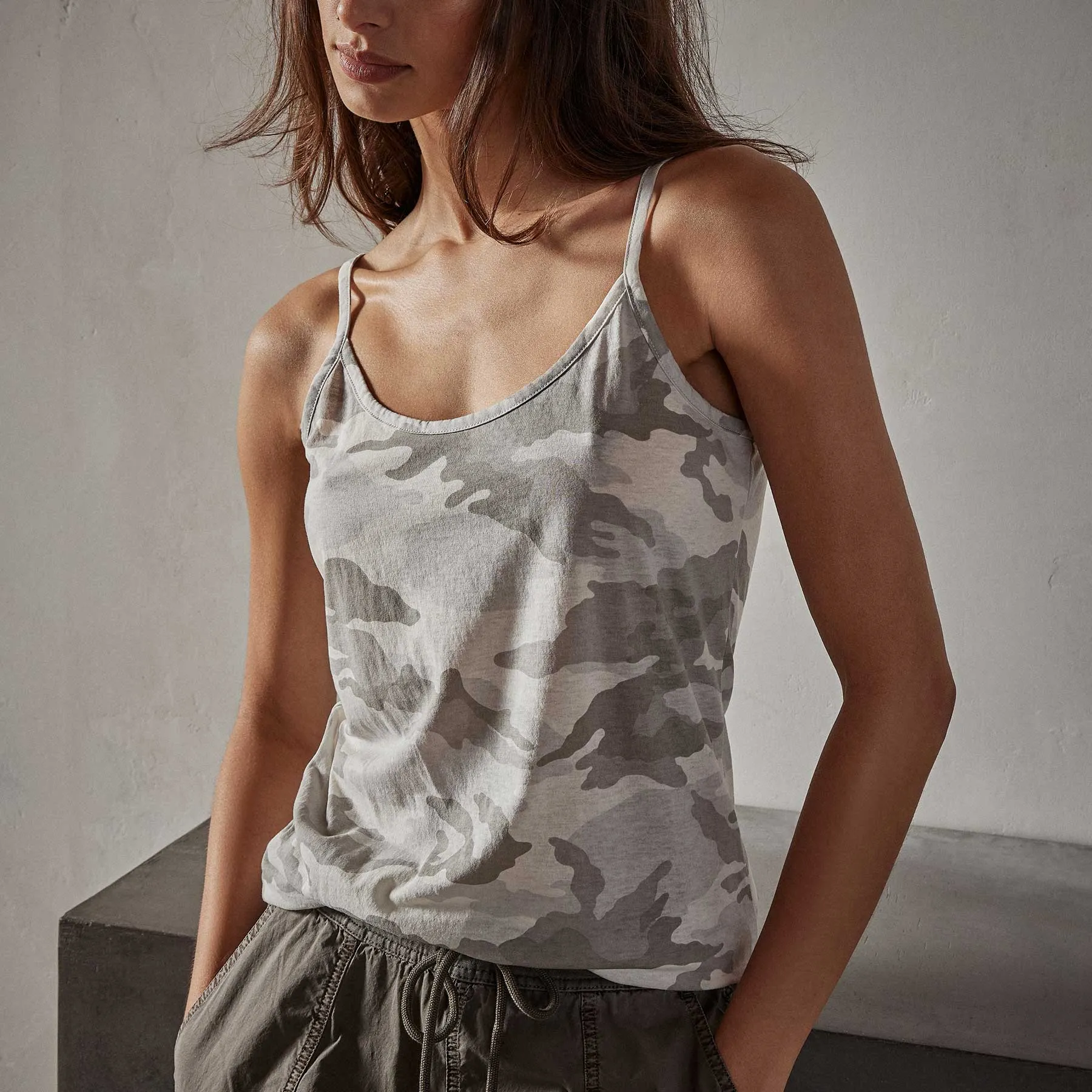 Camo Clear Jersey Camisole - Dust Camo