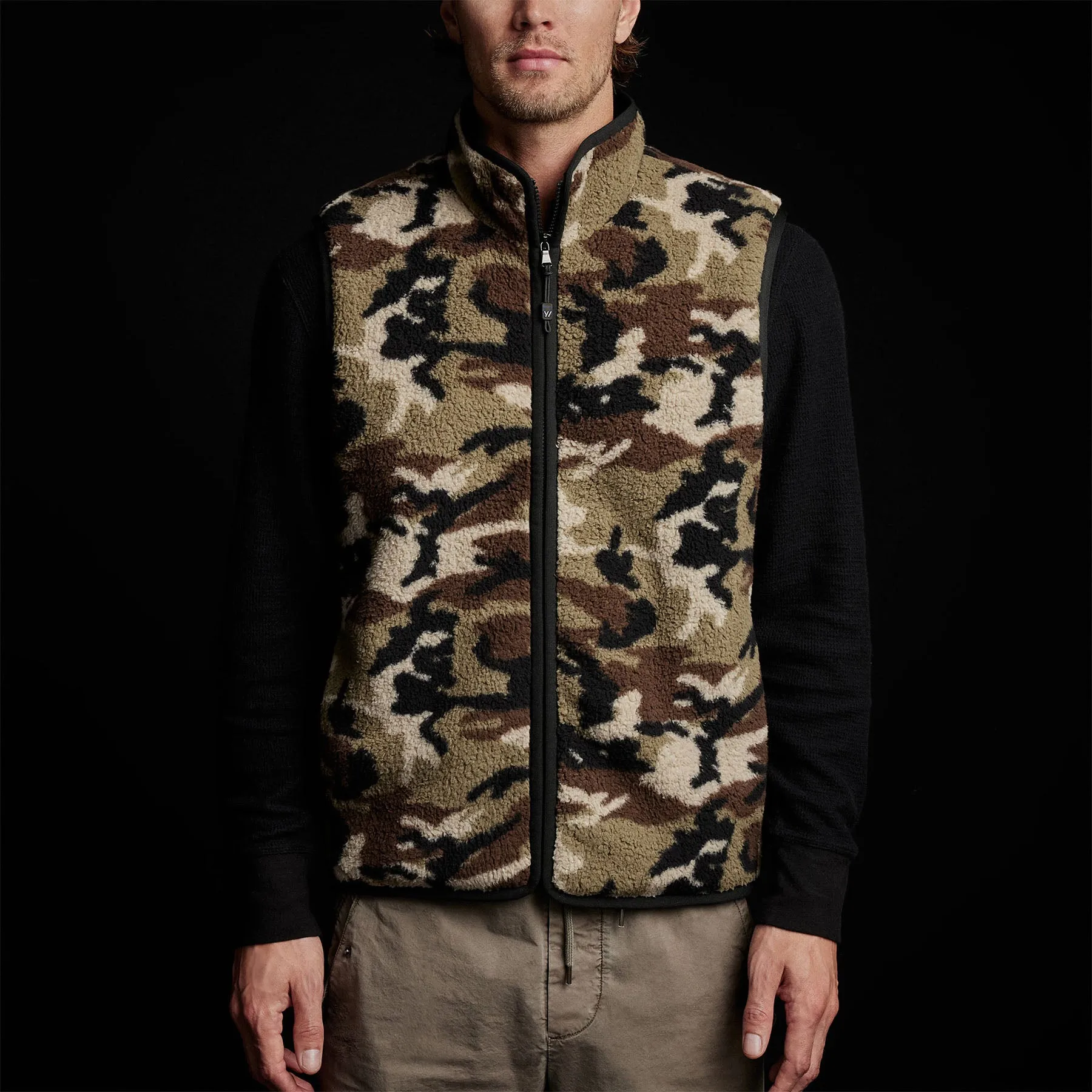 Camo Sherpa Sport Vest - Moss Camo