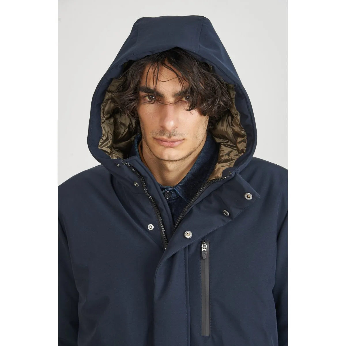 Canadian Parka for men with zip pockets and hood City CN.G221352/DKNAV dark blue 