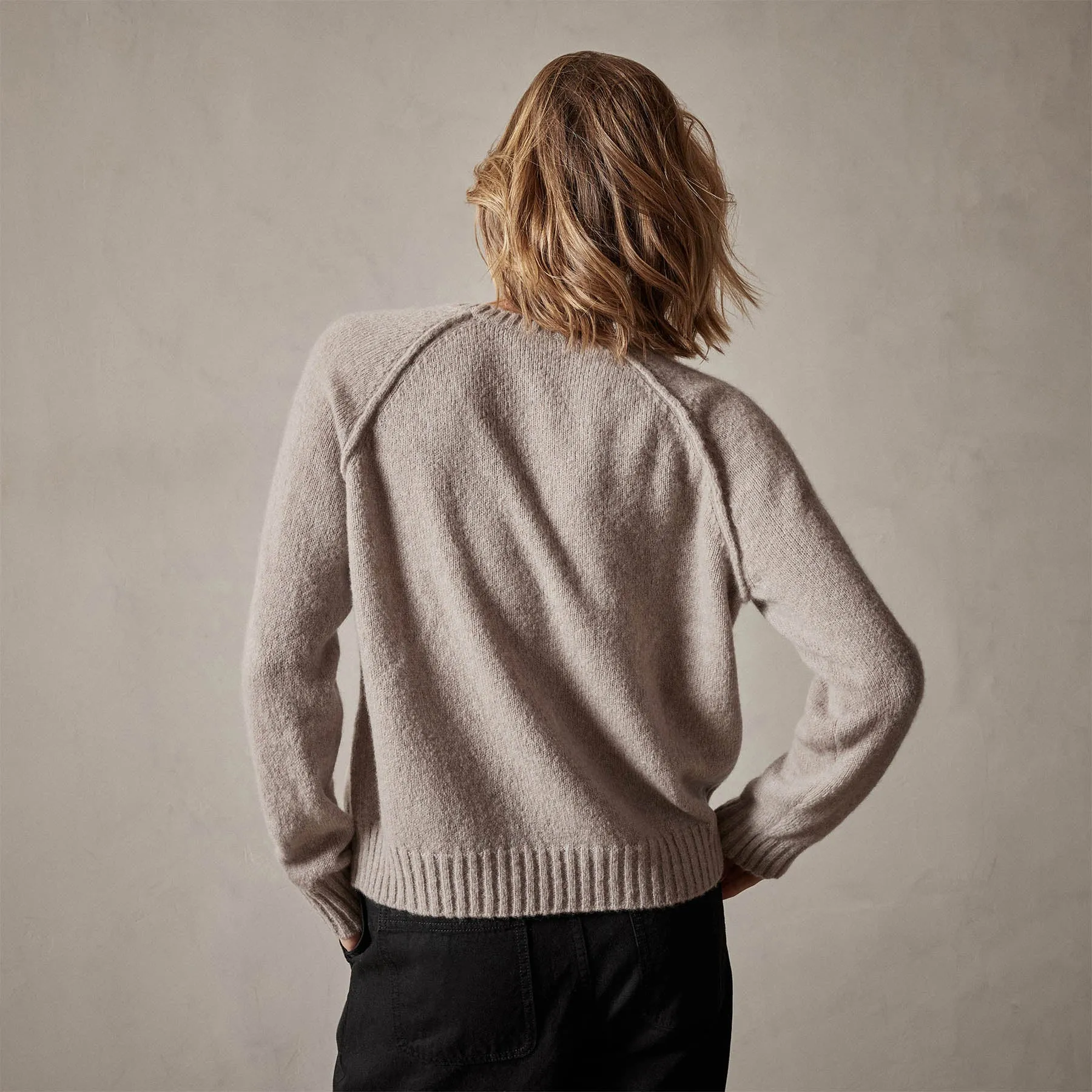 Cashmere Crew Sweater - Silver Wheat