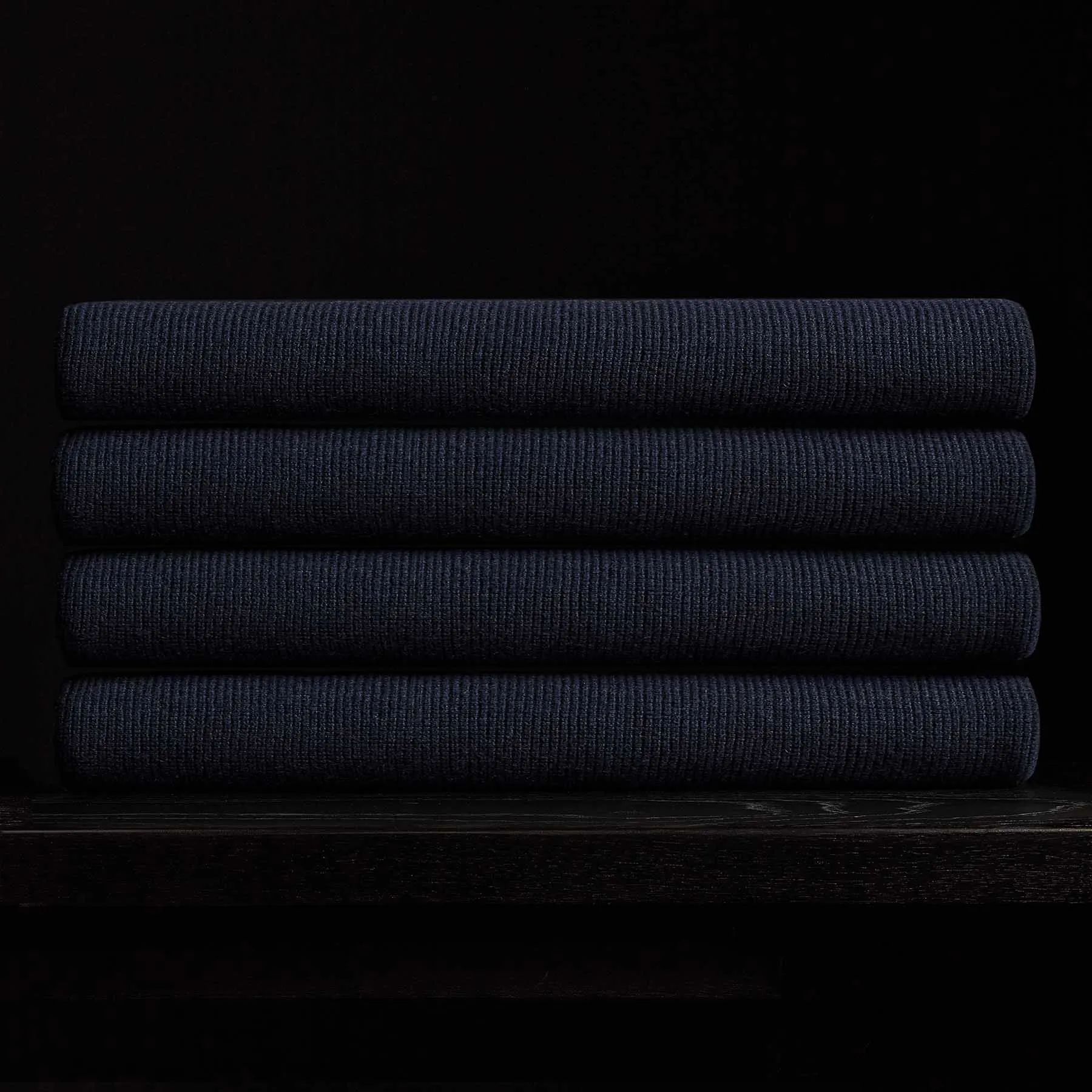 Cashmere Waffle Blanket - Navy