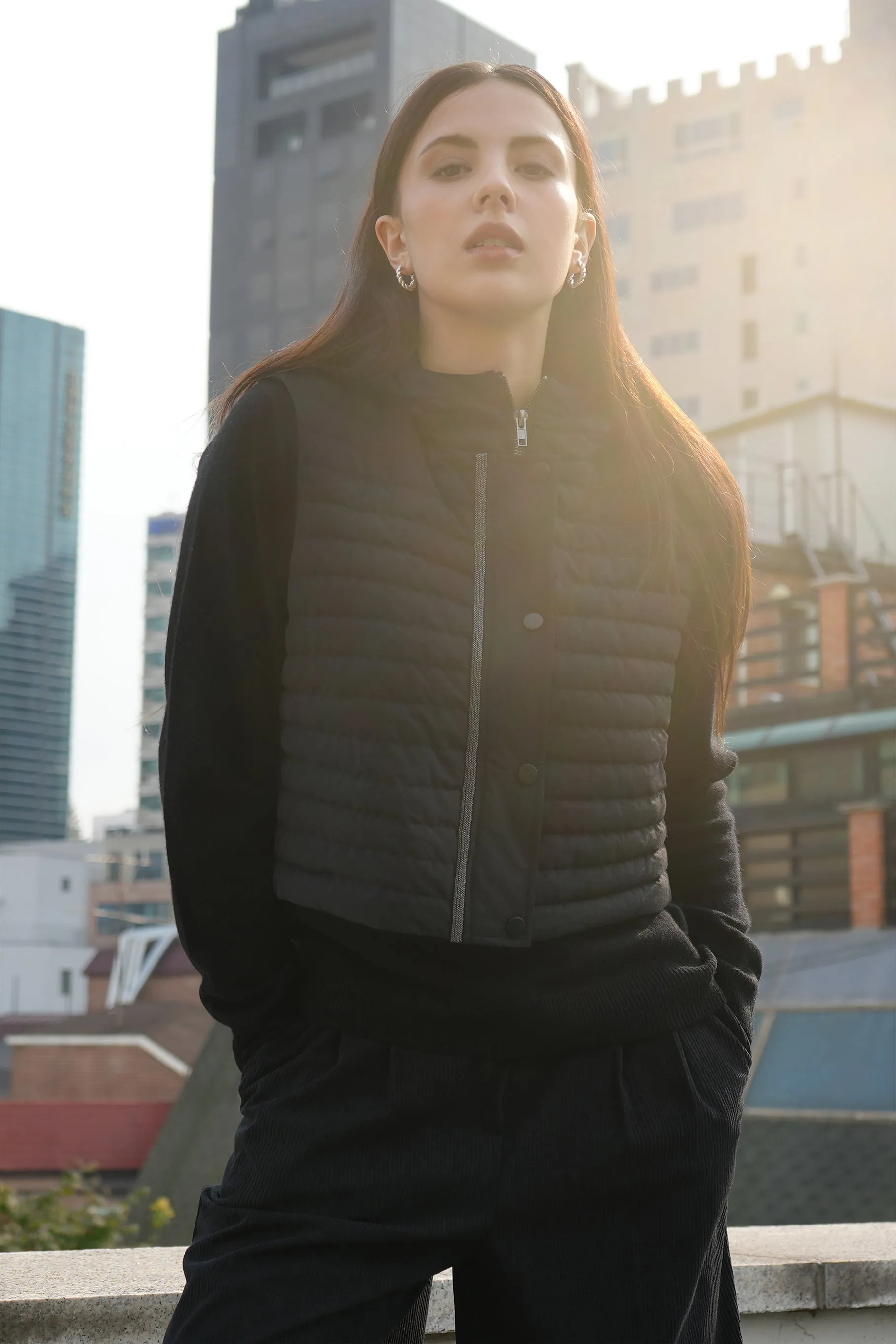 Charlotte Parka Vest, Black